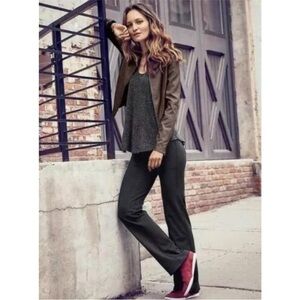 Athleta Pant Trouser Flux High Waisted Wide Leg Sweatpant Yoga Black stretch Y2K